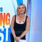 Jenna’s black and beige layered sleeveless dress on Today