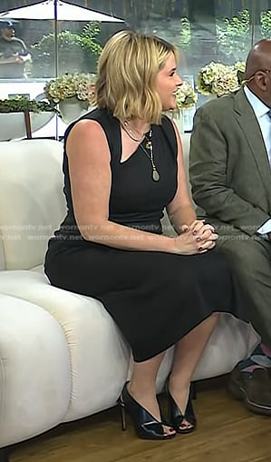 Jenna's black open-toe leather heels on Today