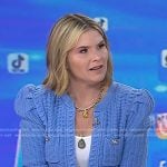 Jenna’s blue puff short sleeve cardigan on Today