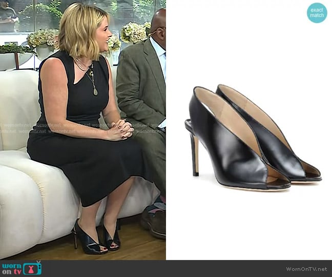 Jimmy Choo Leather Shar Slingback Pumps worn by Jenna Bush Hager on Today