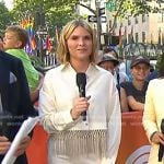 Jenna’s ivory fringe hem satin shirt and pants on Today