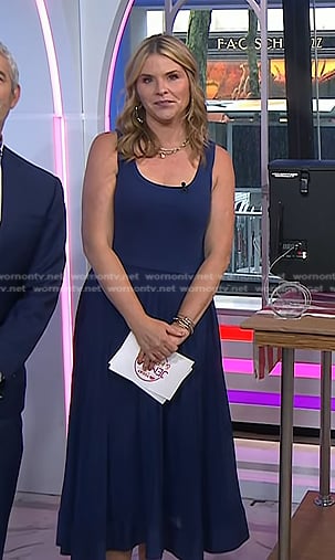 Jenna’s navy mixed media midi dress on Today