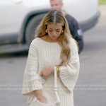Jen’s textured sweater and mini skirt on The Secret Lives of Mormon Wives