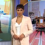 Jerikca’s pink blazer and pants on CBS Evening News