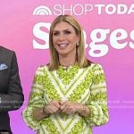 Jill’s chevron floral print dress and gold earrings on Today