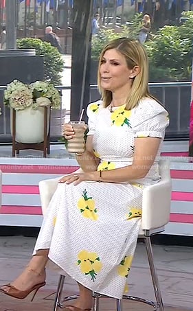 Jill's white floral short sleeve dress on Today