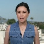 Jo Ling Kent’s sleeveless denim dress on CBS Evening News