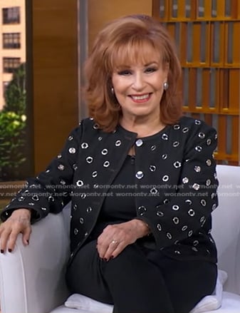 Joy Behar’s black grommet jacket on Good Morning America