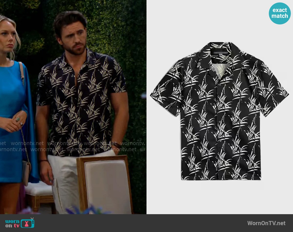 John Varvatos Danny Shirt in Black worn by Chance Chancellor (Conner Floyd) on The Young and the Restless