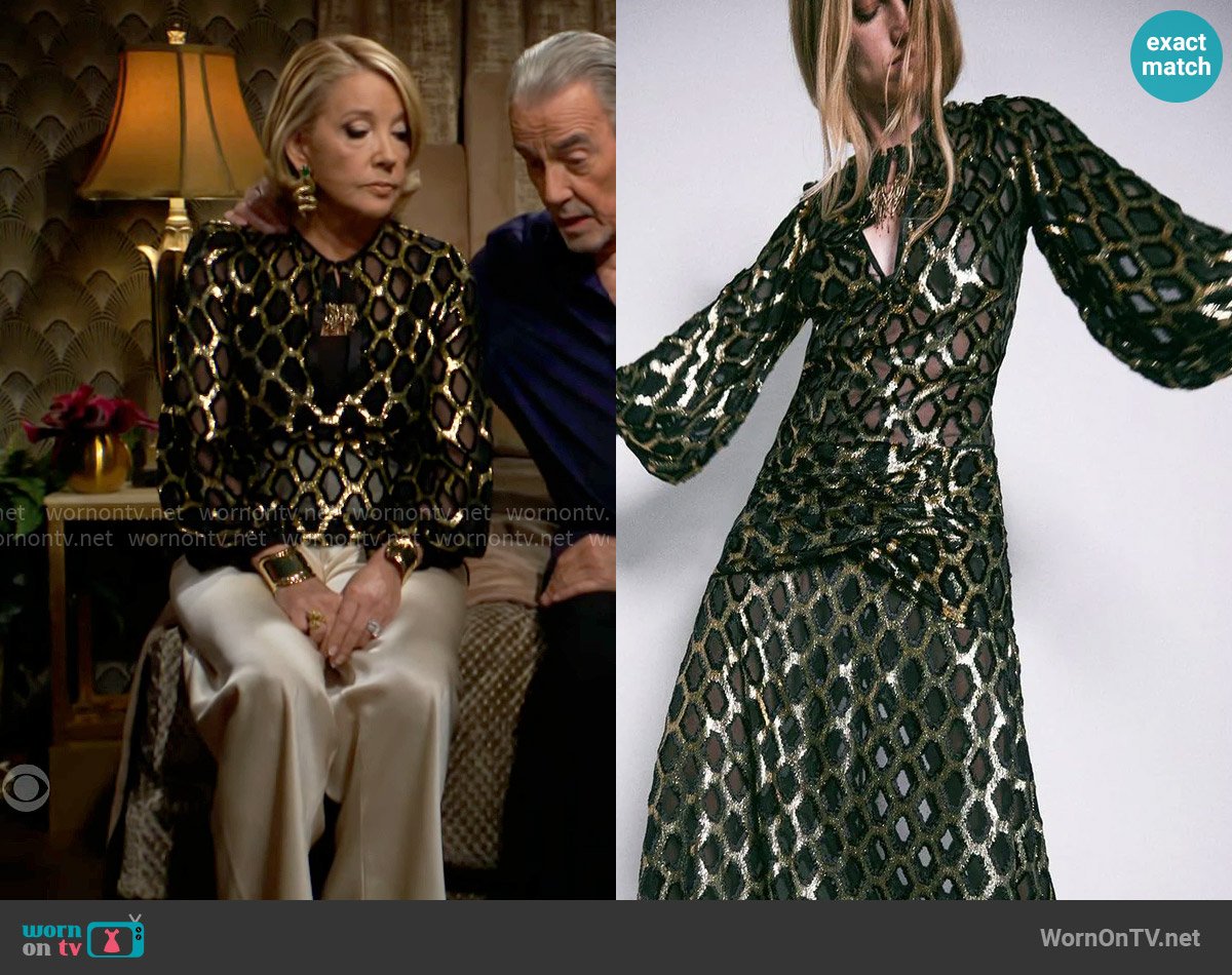 Johanna Ortiz Bold Simplicity Top worn by Nikki Reed Newman (Melody Thomas-Scott) on The Young and the Restless