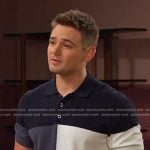 Johnny’s navy colorblock polo on Days of our Lives