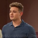Johnny’s navy open collar polo on Days of our Lives