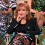 Joy’s black blazer and floral print pants on The View