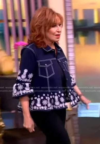 Joy’s floral eyelet denim jacket on The View