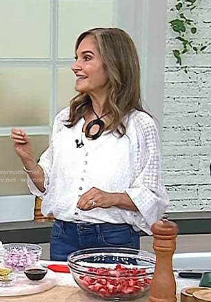 Joy’s white eyelet blouse on Today