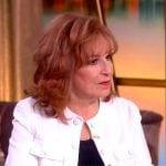 Joy’s white collarless jacket on The View