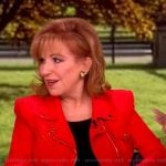 Joy’s red moto jacket on The View