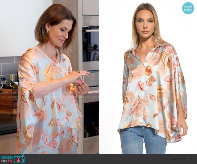 Jualin Chang Audry Top in Sea Shell worn by Julia Lemigova (Julia Lemigova) on The Real Housewives of Miami