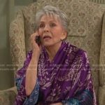 Julie’s purple print robe on Days of our Lives