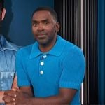 Justin’s blue polo on E! News