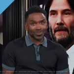 Justin’s denim trim polo shirt on E! News