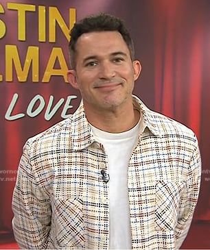Justin Willman’s white check shirt on Today