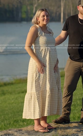 Kacie's gingham check dress on The McBee Dynasty Real American Cowboys