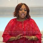 Kardea Brown’s red floral tie neck blouse on Today