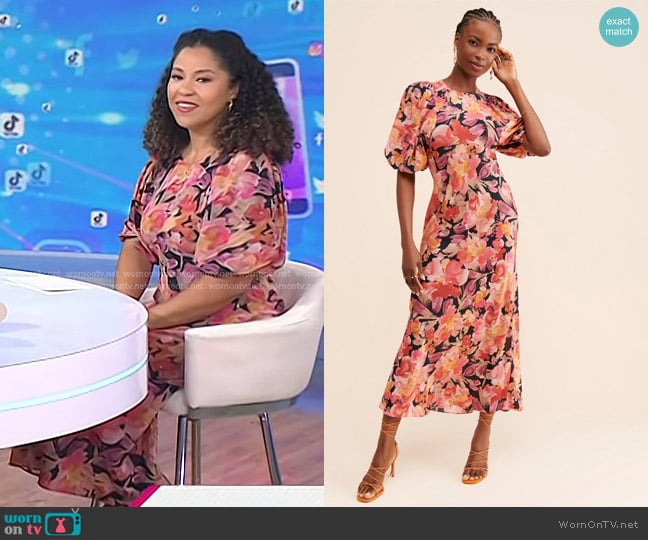 Kachel Eloise Floral Dress in Pink worn by Arianna Davis on Today