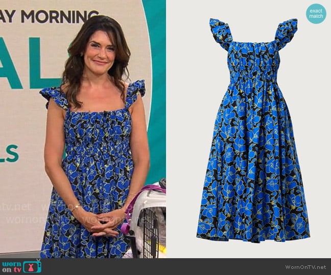 Kate Spade Modern Floral Dress worn by Adriane Kiss on CBS Mornings