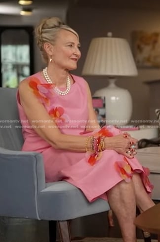 Kate Spade’s pink floral applique dress on Good Morning America