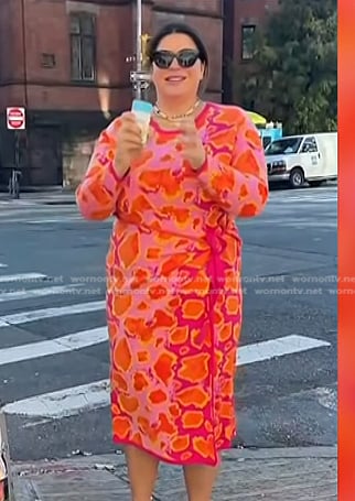 Katie Sturino's pink print wrap dress on Today