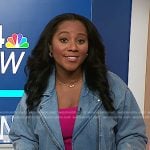 Kay’s denim moto jacket on NBC News Daily