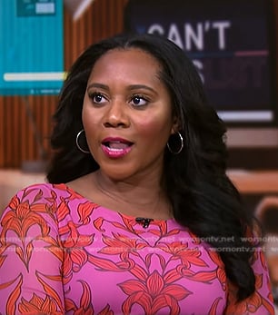 Kay’s pink floral print dress on NBC News Daily