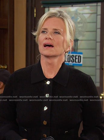 Kayla’s black ribbed polo dress on Days of our Lives