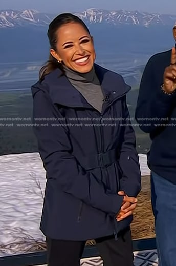 Kaylee's navy belted jacket on Today