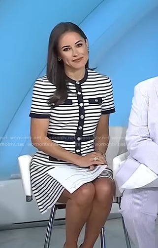 Kaylee’s black and white striped mini dress on Today