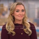 Kelly O’Grady’s purple knit dress with buttons on CBS Mornings