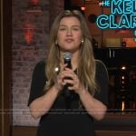 Kelly’s black button detail dress on The Kelly Clarkson Show
