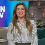 Kelly’s striped studded shirt on The Kelly Clarkson Show