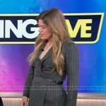 Kelly's gray metallic stripe blazer dress on The Kelly Clarkson Show