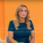 Kelly O’Grady’s teal short sleeve dress on CBS Mornings