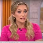Kelly O’Grady’s pink short sleeve dress on CBS Mornings