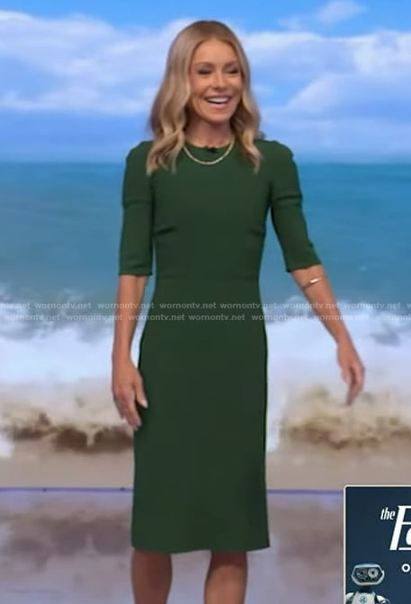 Kelly's green dress on Live with Kelly and Ryan