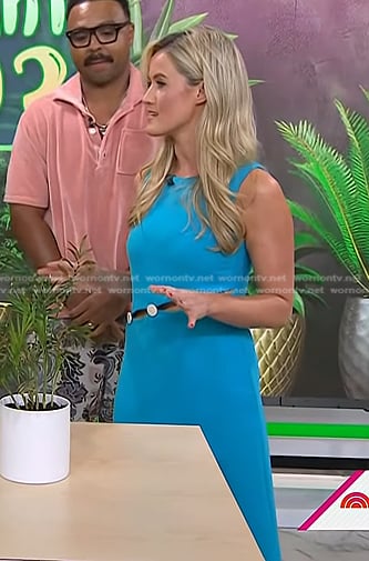 Kelsey Murphy's blue button waist dress on Today