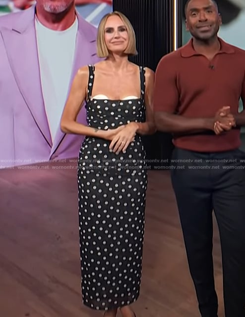 Keltie’s black polka dot print dress on E! News