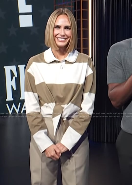 Keltie’s striped tie front shirt on E! News
