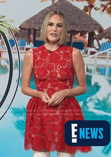 Keltie’s red lace mini dress on E! News