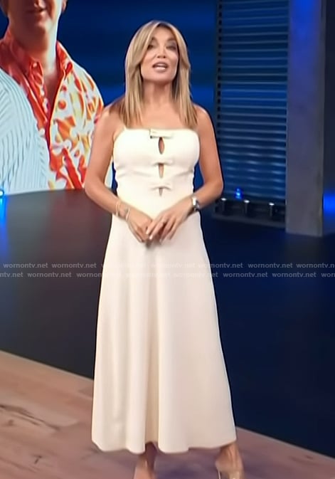 Kit's white bow detail dress on Access Hollywood