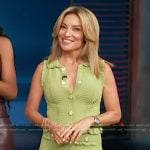 Kit’s green ribbed ruffle top and skirt on Access Hollywood